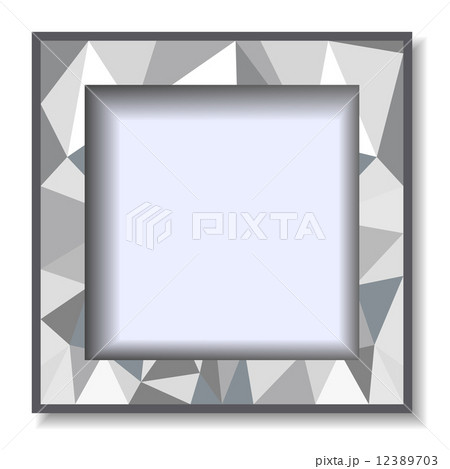 Polygonal gray background with photo frame 12389703