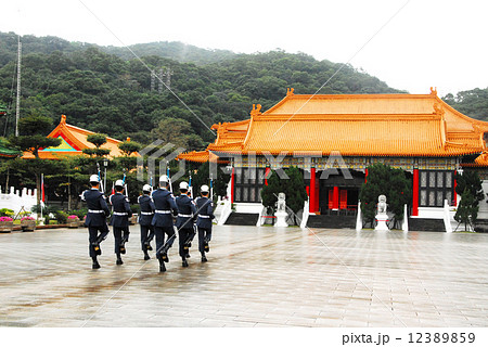 台湾 忠烈祠の衛兵交代の写真素材