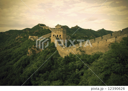 Beijing Great Wall in China, the majestic Great Wall, a symbol of China. 12390626