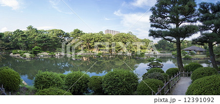 縮景園　広島観光名所パノラマ 12391092