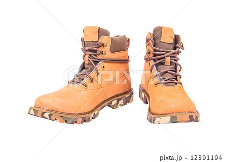 boots brown color on white background 12391194
