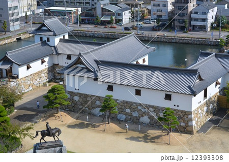 初秋の今治城　天守閣からの眺め 12393308