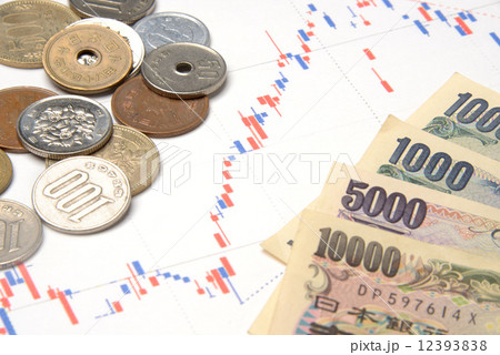 資産運用イメージ―株価のチャートとお金 資産運用イメージ―株価のチャートとお金 12393838
