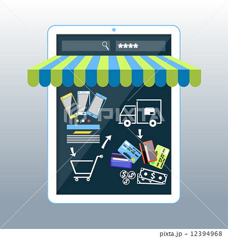 Internet shopping concept smartphone with awning Internet shopping concept smartphone with awning 12394968