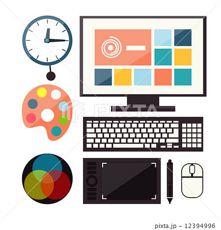 Set of colorful graphic, web design icons Set of colorful graphic, web design icons 12394996