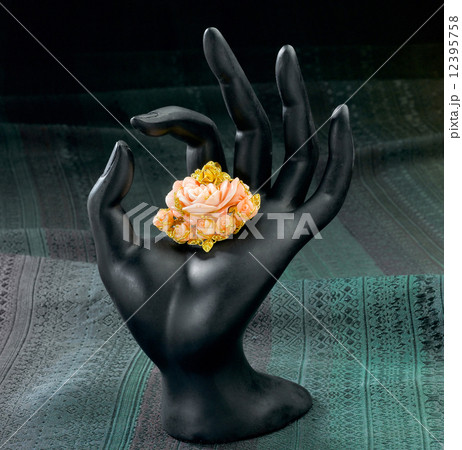 pendant made of ivory carve in rose shape pendant made of ivory carve in rose shape 12395758