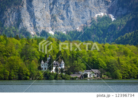 Castle at Hallstatter See mountain lake in Austria Castle at Hallstatter See mountain lake in Austria 12396734