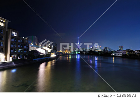 福岡タワーが見える夜景・横 12396973