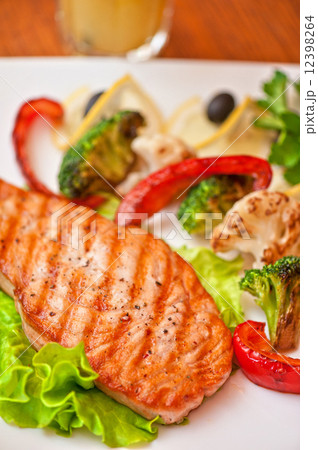 salmon steak salmon steak 12398264