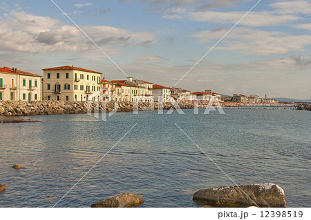 Marina di Pisa sunset view of the town 12398519