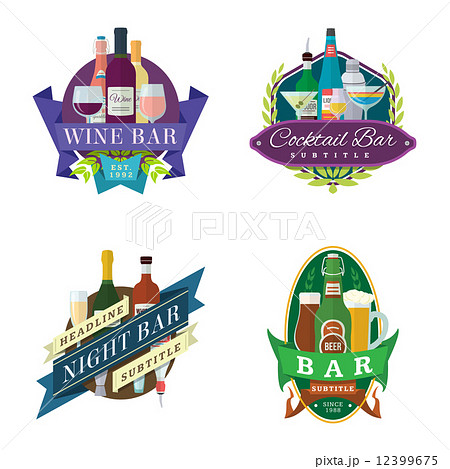 wine beer bar signs labels badges 12399675