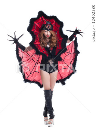Sexy girl posing in devil costume for Halloween Sexy girl posing in devil costume for Halloween 12402230