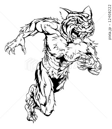 Tiger sports mascot running 12408222