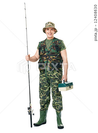 Portrait of a happy fisherman Portrait of a happy fisherman 12408630