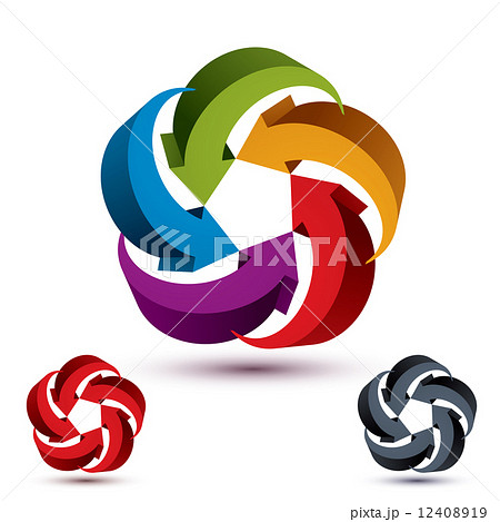 Arrows abstract conceptual symbol template, vector 3d pictogram 12408919