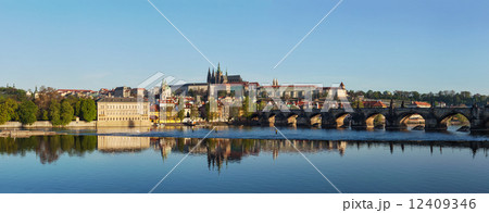 View of Charles bridge over Vltava and Gradchany 12409346