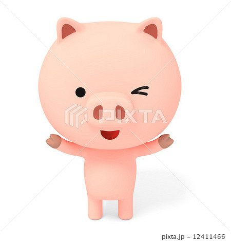 豚キャラクターのイラスト素材