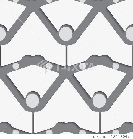 White shapes with dots on gray pattern 12412047
