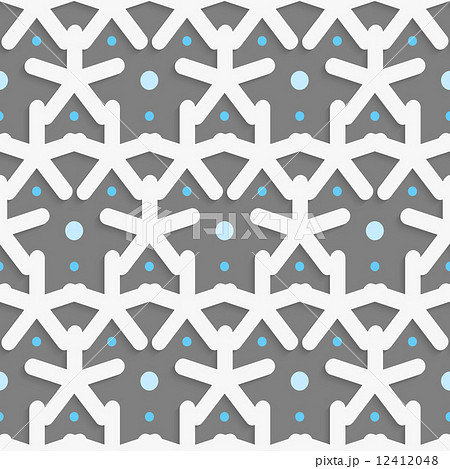 White shapes with blue dots on dark gray pattern 12412048