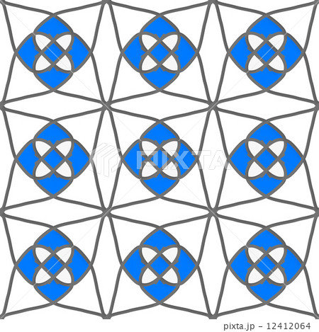 White geometrical ornament with gray and blue White geometrical ornament with gray and blue 12412064
