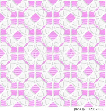 White geometrical ornament textured with pink 12412065
