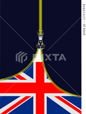 Zipper open UK flag with place for text. Vector illustration 12414948