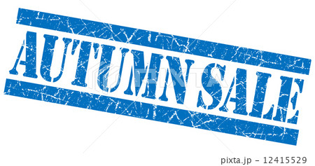 Autumn sale grunge blue stamp 12415529