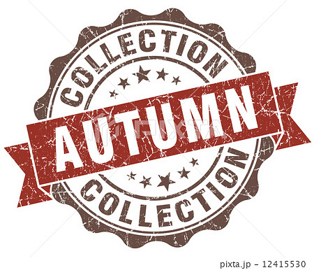 Autumn collection brown grunge retro style isolated seal 12415530