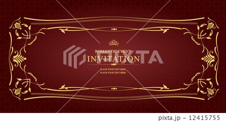 Gold ornament on brown background. Can be used as invitation car Gold ornament on brown background. Can be used as invitation car 12415755