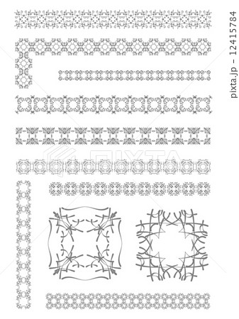 Collection of Ornamental Rule Lines and frames in Different Desi 12415784