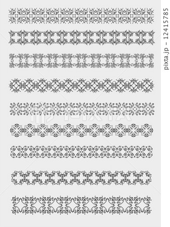 Collection of Ornamental Rule Lines in Different Design styles. 12415785