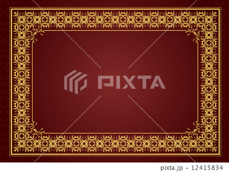 Gold ornament on brown background. Can be used as invitation car Gold ornament on brown background. Can be used as invitation car 12415834