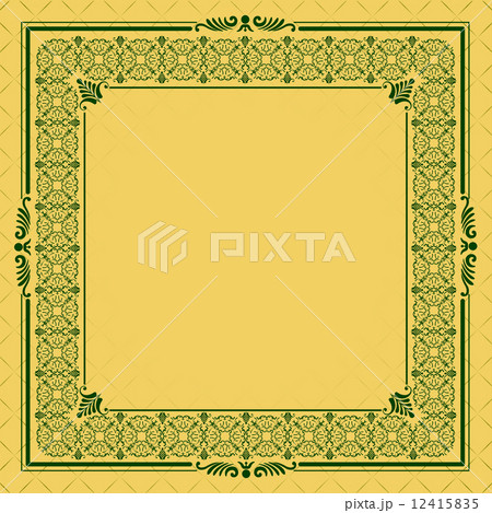 Oriental ornament on yellow background. Can be used as invitatio Oriental ornament on yellow background. Can be used as invitatio 12415835