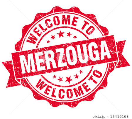 welcome to Merzouga red vintage isolated seal welcome to Merzouga red vintage isolated seal 12416163