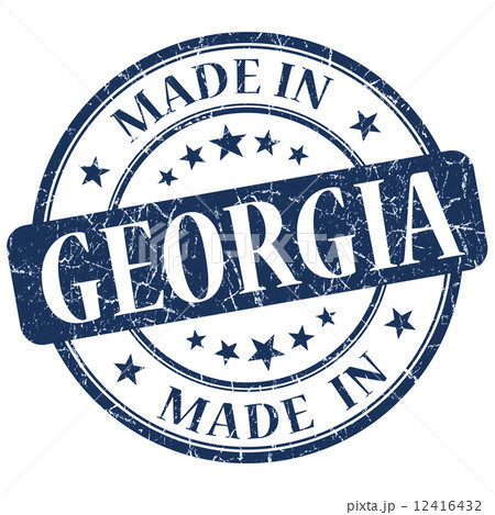 made in Georgia blue round grunge isolated stamp 12416432