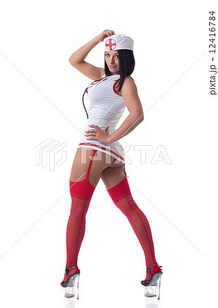 Busty nurse posing in erotic suit and stockings Busty nurse posing in erotic suit and stockings 12416784