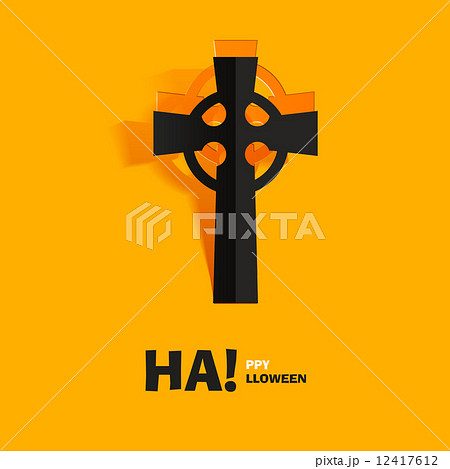 Burial tomb cross carved cut out of paper 12417612