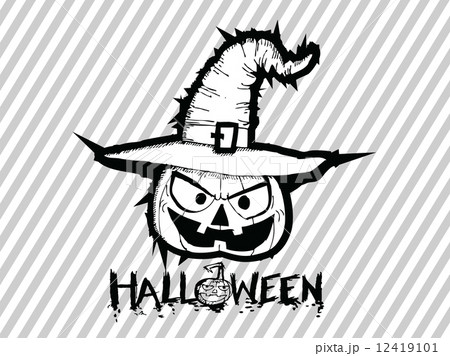 Halloween card with pumpkin 12419101