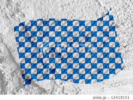 checkered flag  on Cement wall texture background design 12419151