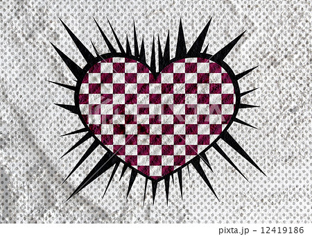 Love checkered  flag sign heart symbol on Cement wall texture ba 12419186
