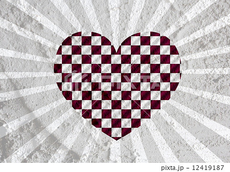 Love checkered flag sign heart symbol on Cement wall texture ba Love checkered flag sign heart symbol on Cement wall texture ba 12419187