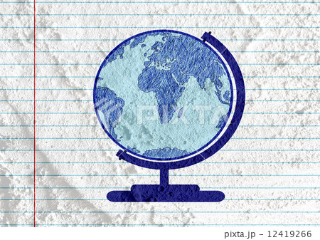 Globe earth idea   on Cement wall texture background design 12419266