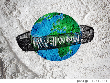 Globe earth idea on Cement wall texture background design Globe earth idea on Cement wall texture background design 12419281