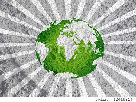 Globe earth idea   on Cement wall texture background design 12419314