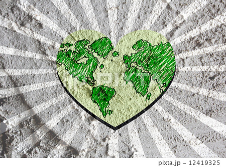 Love Globe earth idea on Cement wall texture background design Love Globe earth idea on Cement wall texture background design 12419325