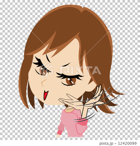 髪をなびかせる若い女性 12420099