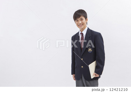 人物　中学生　白バック　イメージ 12421210