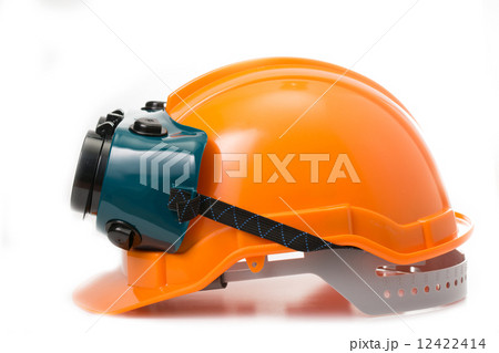 Safety hat and goggles glasses isolated Safety hat and goggles glasses isolated 12422414