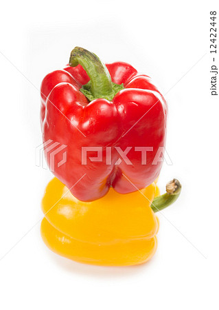 Red and Yellow paprika isolated 12422448