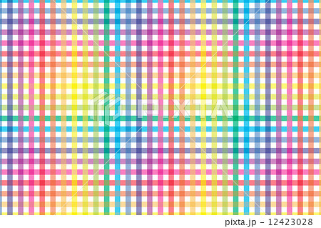 壁紙背景素材 虹色のチェック柄 虹 虹色 七色 レインボー のイラスト素材